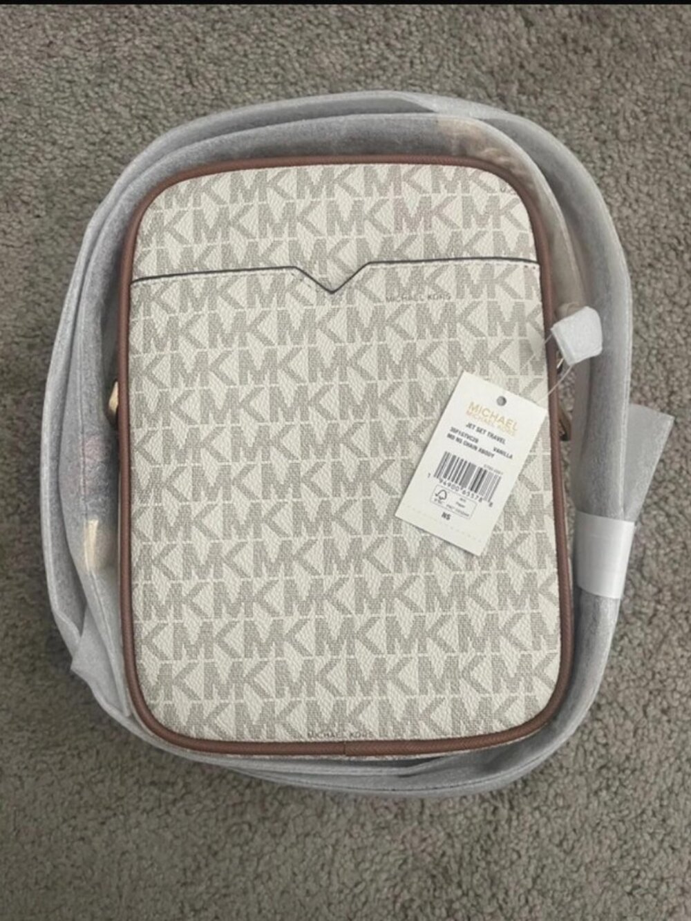 Michael Kors Women's Flight Logo Leather Crossbody Bag